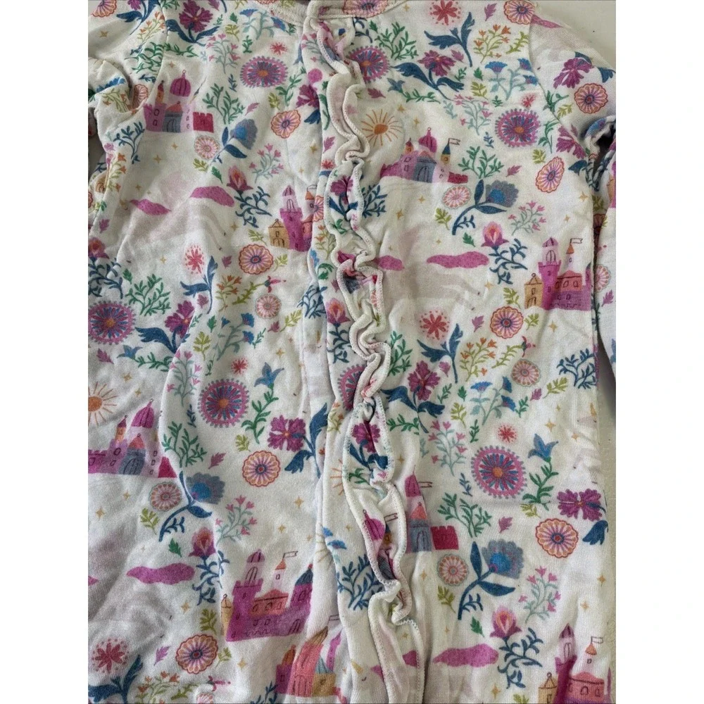 Lot of 2 Magnetic Me Modal Magnetic Footie Sleeper 0-3 8-12 Pounds Floral Stars